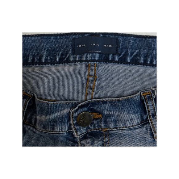 ZARA MAN Jeans Distressed Slim Fit Light Wash Denim sz 36 Thrashed Streetwear - Picture 5 of 6